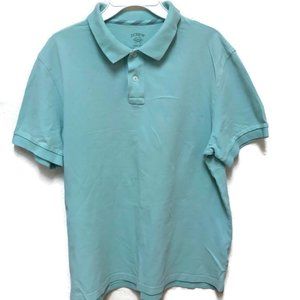 J.Crew Size Large Men Green Short Sleeve Collar Po